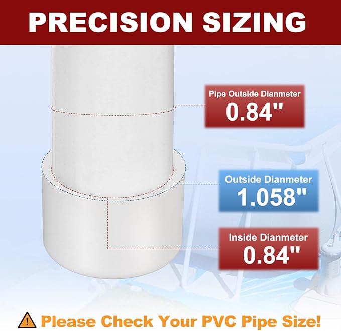 25 Pcs 1/2" PVC External End Cap Fitting, SCH40 Furniture Grade PVC Pipe Plug Adapter, Pipe Cover Fittings for DIY Project, Irrigation System, Plumbing Framework, Garden Structures