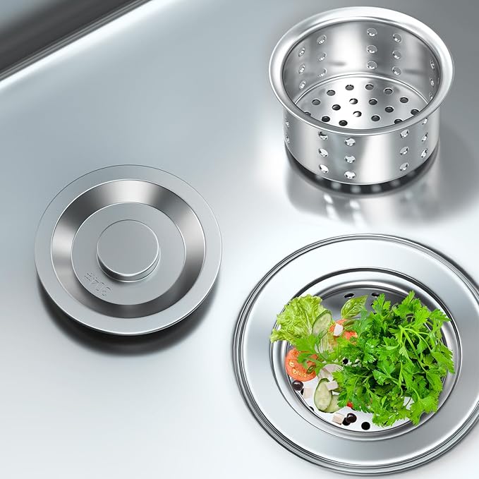 20" Free Standing Stainless-Steel Single Bowl Commercial Restaurant Kitchen Sink Set w/Hot and Cold Faucet, for Kitchen and Bathroom Farmhouse Style