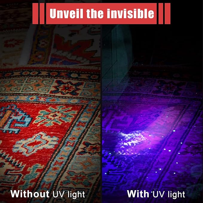 Honoson 8 Pieces UV Black Light Flashlight Small Blacklight Flashlights Pen Lights for Leak, Pet Urine, Hotel Inspection, Dry Stain and Dye Detector, 5.2 Inches Long