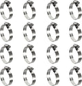 16 Pack Stainless Steel Hose Clamps, 1 inch to 2 inch Worm Gear Metal Hose Clamps for Pipe, Dryer Repair, Tubing and Fuel Line
