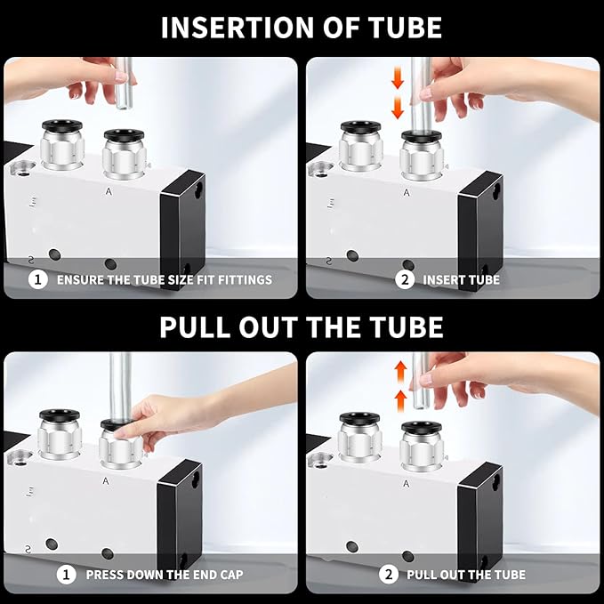 Push to Connect Fittings 3/8 Inch Tube OD x 1/8 Inch NPT Thread Male Straight Quick Connect Fittings Pneumatic Fittings Tube Fittings Air Line Fittings Air compressor Fittings 10Pcs