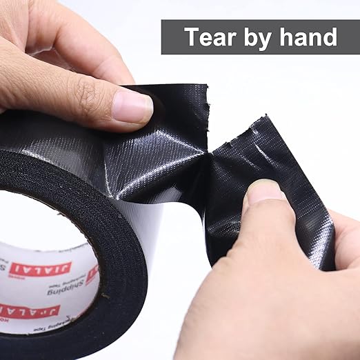 Heavy Duty Duct Tape, Black Tape 2 Inches x 30 Yards 3-Pack, 8.27 mil, Strong, Flexible, No Residue, All-Weather and Tear by Hand - for Repairs, Industrial, Professional Use