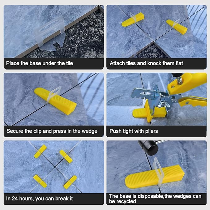 Tile Leveling system Plier Hand Floor Pliers Tiling Installation Locator Leveling System for DIY Ceramic Stone Wall Tile Spacers Adjustment yellow