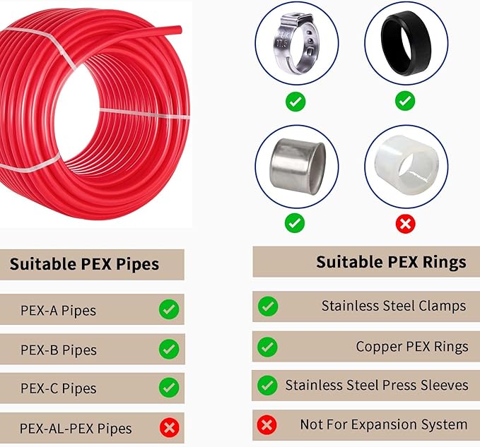 [25 Pieces] Lingmfg Pex Fittings 1/2 Inch Tee, 1/2 Inch Pex F1807 Crimp Brass
