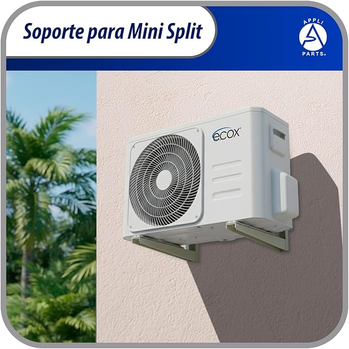 Appli Parts Soporte para montaje en pared de Unidad Condensadora Externa de Mini Split hasta 150kg modelo APAB-2160 incluye kit de fijacion, pernos y gomas