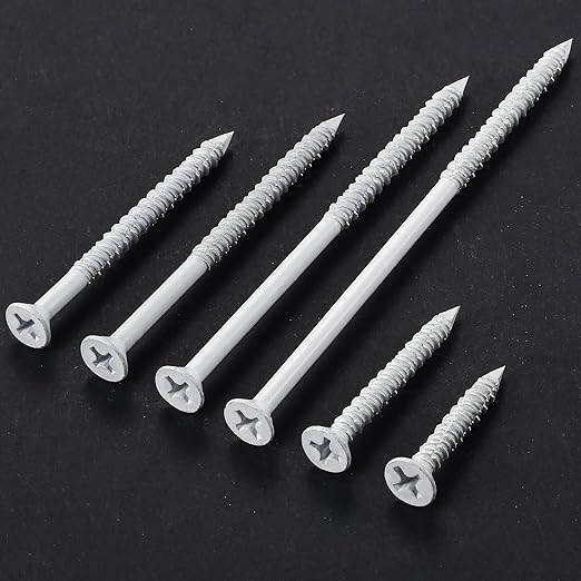 WenSilon(30 PCS) 3/16" x1-3/4 White Concrete Screw Anchor White Flat Head for Anchoring to Masonry, Block or Brick Stucco
