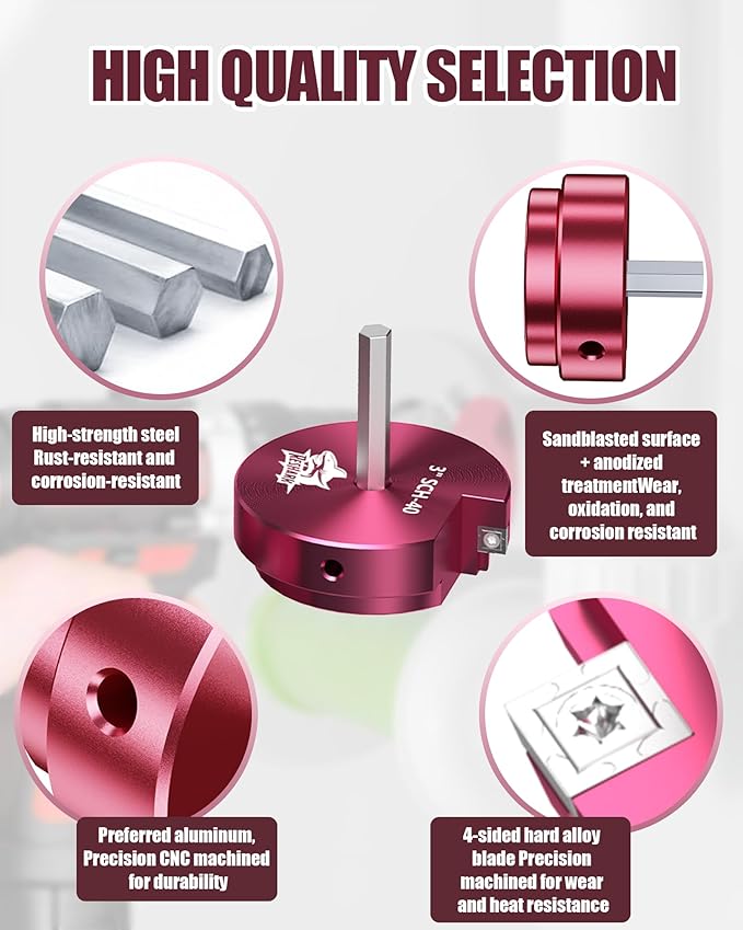 4 Pcs PVC Pipe Reamer Kit, PVC Fitting Saver Plastic Pipe Fitting Reamer Socket Saver Plumbing Tool Includes 1 1/2'', 2'', 3'', 4'' for Schedule 40 Fits Standard 1/2" Drill