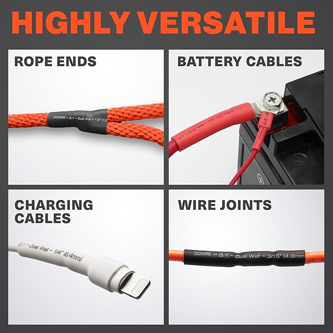 Heat Shrink Tubing 3/4" - Adhesive Lined - 3:1 Ratio - Waterproof Marine Grade Shrink Tube - Wire Shrink Wrap Tubing - Black - 13 Feet