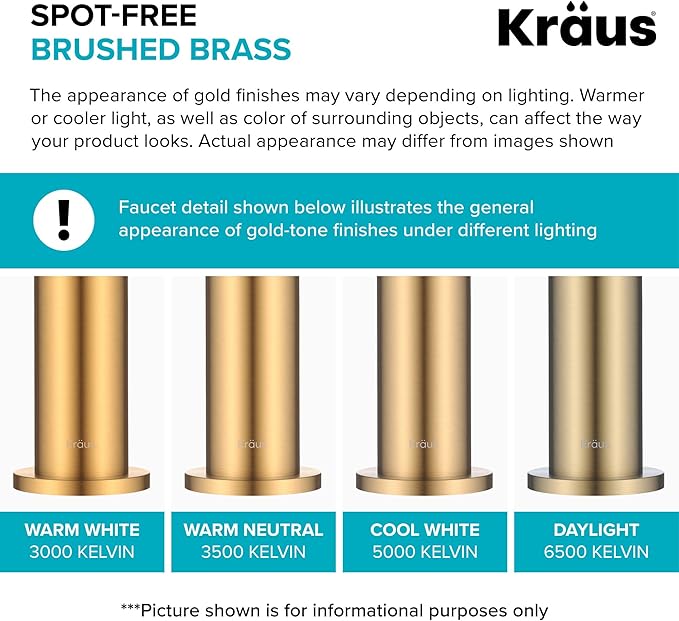 Kraus Oletto Kitchen Faucets Touchless Sensor Single Handle Pull-Down Sprayer in Brushed Brass, KSF-2830BB