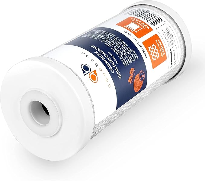 Aquaboon 5 Micron 10 x 4.5 Whole House Water Filters Cartridges Replacement Set of Carbon & Sediment Filters Compatible with FXHTC, DGD-5005, 8 Pack