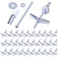 Swpeet 120Pcs 30 Set 3/16 Inch Toggle Bolts and Wing Nut Kit with Hex Nuts, Washers, Toggle Bolt Assortment Kit, Butterfly Toggle Anchors for Hanging Heavy Items on Drywall