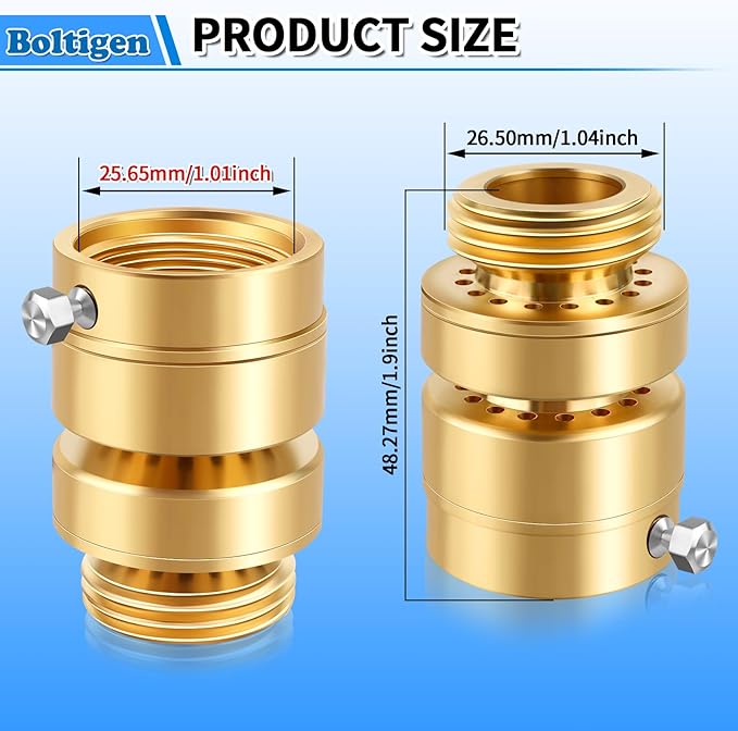 Fine Thread Vacuum Breaker, PK1390 1-1/16" Fine Thread Female No Lead Brass Self-Draining Vacuum Breaker, Hose Bib Vacuum Breaker, Providing you with Healthy Portable Water (NOT fit 3/4" GHT Bibcock)