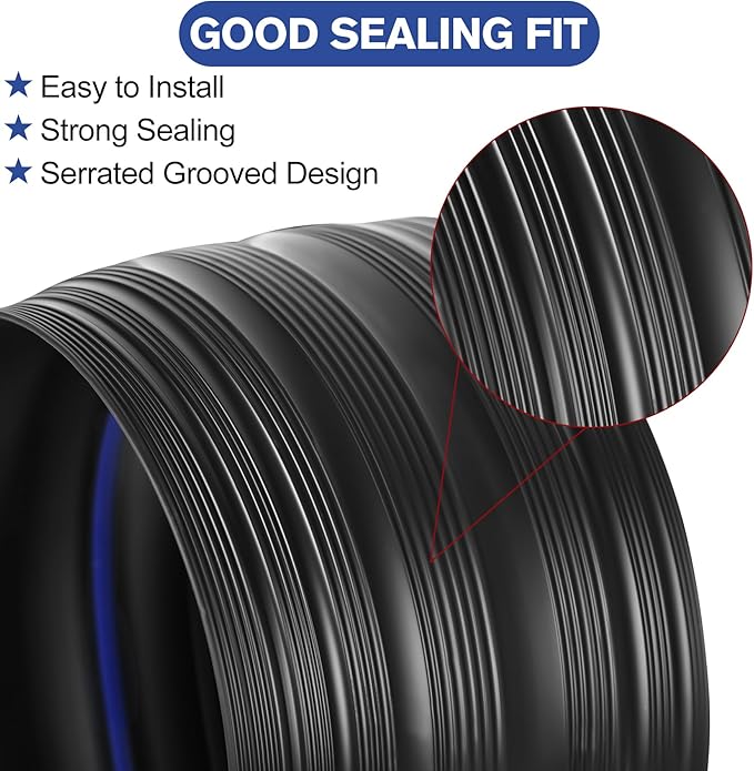 ToLanbbt 20Ft/6M Universal Garage Threshold Seal Strip with 300ml Black Sealants/Adhesives, Garage Door Bottom Weatherproof Strip Rubber DIY Weather Stripping Replacement (Black-Blue Line)