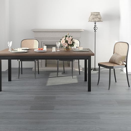 Freshtour Vinyl Flooring Roll, Versatile Removable PET Leather-Like Floor Covering, Waterproof & Durable, Easy Tape Installation, Cost-Effective for Any Room, Grey Oak/ 107.6 Sq.ft (39.3" x 393.7")