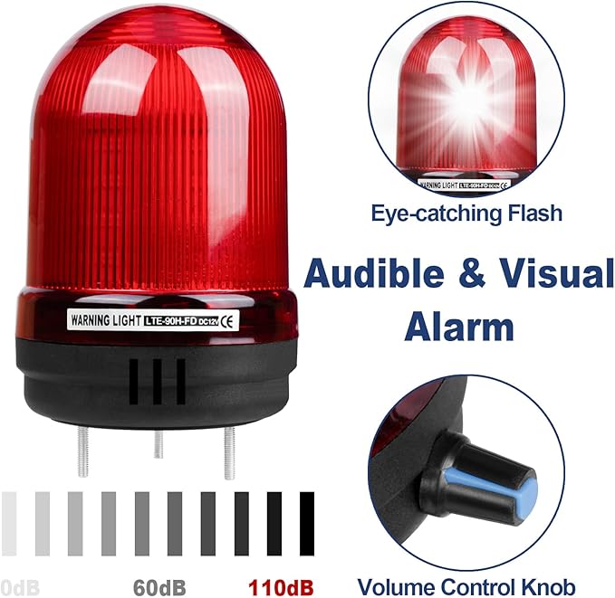 Sump Pump Alarm, High Water Leak Detection, with 110dB Loud Alarm and LED Indicator, 10ft Probe Cable, Suitable for Indoor/Outdoor Systems in Basements, Septic Tanks, and Sumps