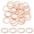 uxcell 75Pcs M20 Flat Washer Copper Washer Sealing Rings, 20mm ID 26mm OD 1.5mm Thickness Copper Crush Washers Metric Sealing Gasket for Plumbing Machinery Automotive