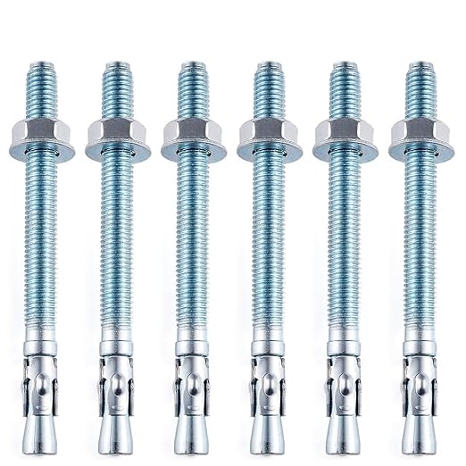 30 Pcs M10x100mm Zinc-Coated Wedge Anchors with Brick Anchors Perfect for Heavy Duty Drywall & Asphalt Anchors Installation