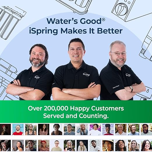 iSpring Whole House Water Filter System, Reduces up to 99% Chlorine, Sediments, Taste, Odor, 3-Stage w/ 10-Inch Sediment and Carbon Block Filters, Model: WGB31B, 1" Inlet/Outlet