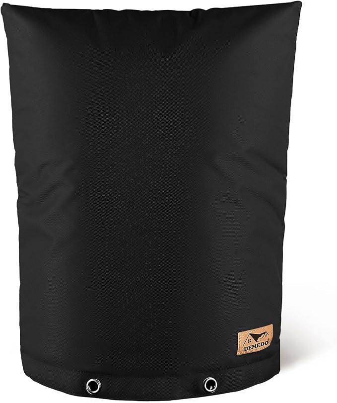 Backflow Preventer Insulation Cover - Water Pipe Insulation Sprinkler Cover for Outside - Insulated Backflow Cover Pouch for Irrigation Back Flow Valve in Winter or Sun Exposure (25"W x 30"H, BLACK)