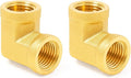 ChillWaves Brass Pipe Fitting, 90 Degree Barstock Street Elbow 1/4" NPT Female x 1/4" NPT Female Thread Adapter(2-PACK)