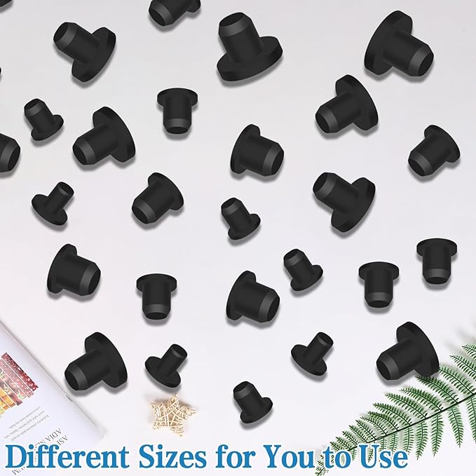 140Pcs Rubber Plug Box, Round Hole Silicone Tool Various Sizes Rubber Plugs Round HolesT-Type Flexible Stopper Sealing Covers for Car Wiring Furniture