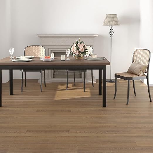 Freshtour Vinyl Flooring Roll, Versatile Removable PET Leather-Like Floor Covering, Waterproof & Durable, Easy Tape Installation, Cost-Effective for Any Room, Nature Oak/ 53.82 Sq.ft (39.3" x 197")