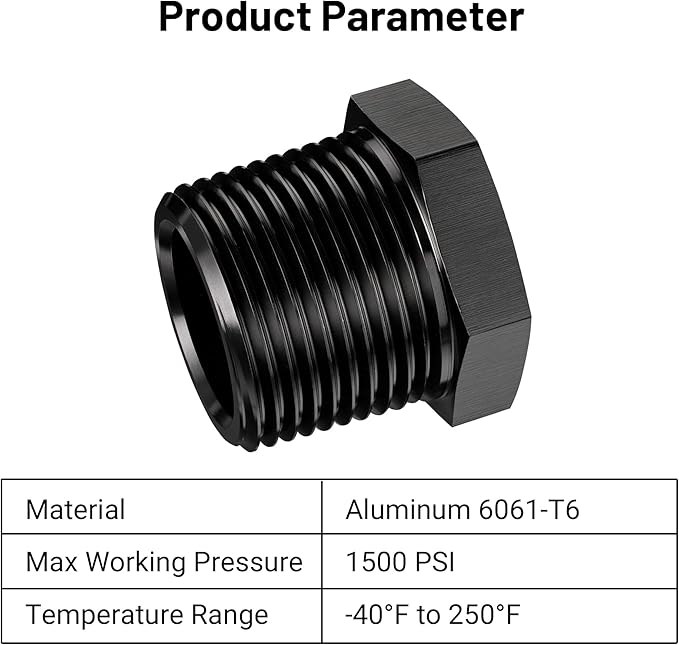 EVIL ENERGY 3/4" NPT Plug Male Hex Head Fitting Adapter Aluminum Black