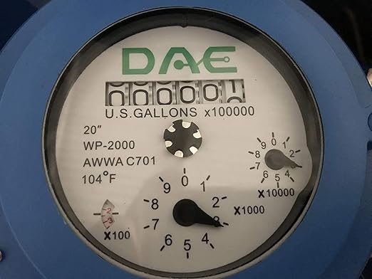 DAE WP-2000P 20" Woltmann Helix Water Meter, Pulse Output, Gallons