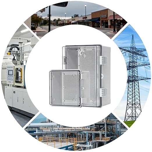 Electrical Junction Box Outdoor Project Box IP66 ABS Plastic Electrical Enclosure Hinged Cover Electric Box Clear(5.9"x5.9"x3.5")