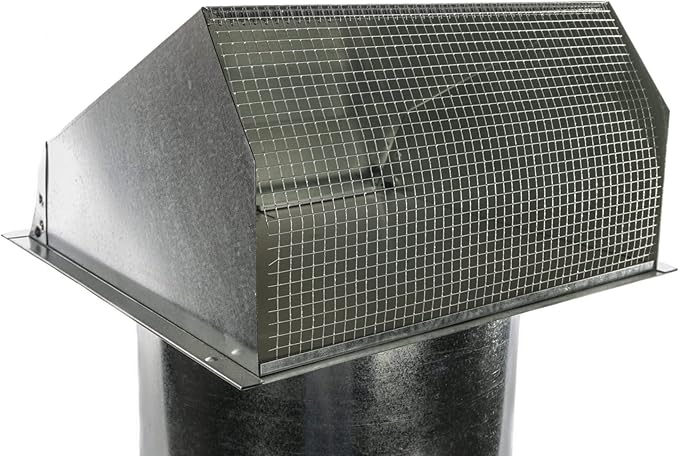 RDP Hooded Wall Vent with Screen and Damper (6 Inch, Galvanized)