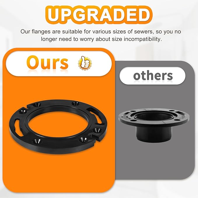 Toilet Flange with Wax Ring Kit - Toilet Wax Ring Replacement Kit for Toilets Install or Toilet Leak Repair Fits 3 inch or 4 inch Waste Lines