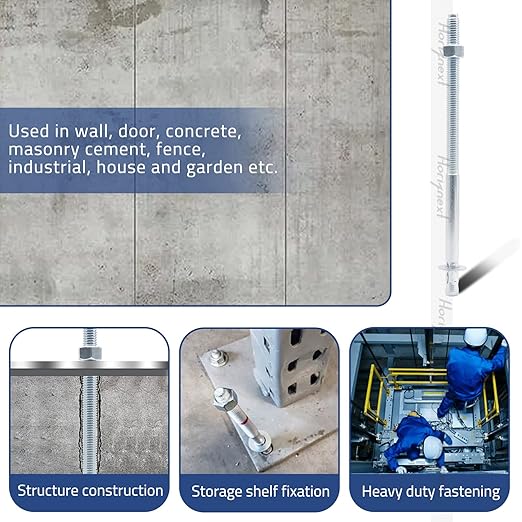 1/2" x 10" Wedge Anchor, for Cement and Concrete only, zinc-Plated Carbon Steel Screws and lag Bolts （ 10 pcs