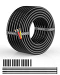 NAOEVO 12 Gauge Wire 3 Conductor Electrical Wire, 12 AWG Stranded PVC Cord, 12V Low Voltage/Tinned Copper/Flexible Cable for Automotive Wiring, Lamp Cord, Marine Cable (50FT)