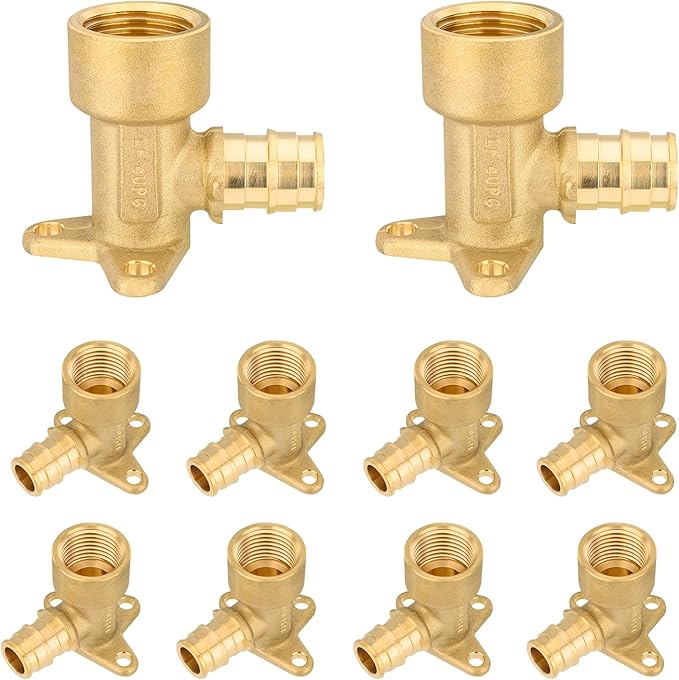 HeSun 10-Pack Pex A Fitting, 1/2 Inch Expansion Drop Ear Elbow,1/2" Female NPT Thread x 1/2" Pex A Expansion,ASTM F1960