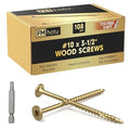 #10 x 3-1/2” Deck Screws, 108Pcs Star Drive Wood Screws, Rust Resistant Timber Screws for Timber/Log/Landscaping Wood, T25 Star Bit Included, Gold