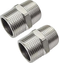 JoyTube 1-1/2" Male to 1-1/2" Male NPT Hex Nipple, Pipe Fittings 304 Stainless Steel Threaded (Pack of 2)