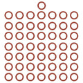 MECCANIXITY Silicone O-Ring 9mm ID 13mm OD 2mm Width Metric VMQ Sealing Gasket Replacement 50A Durometer for Plumbing Compressor Faucets Valves Repair (Red, Pack of 50)