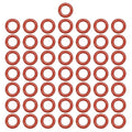 MECCANIXITY Silicone O-Ring 6mm ID 10mm OD 2mm Width Metric VMQ Sealing Gasket Replacement 50A Durometer for Plumbing Compressor Faucets Valves Repair (Red, Pack of 50)