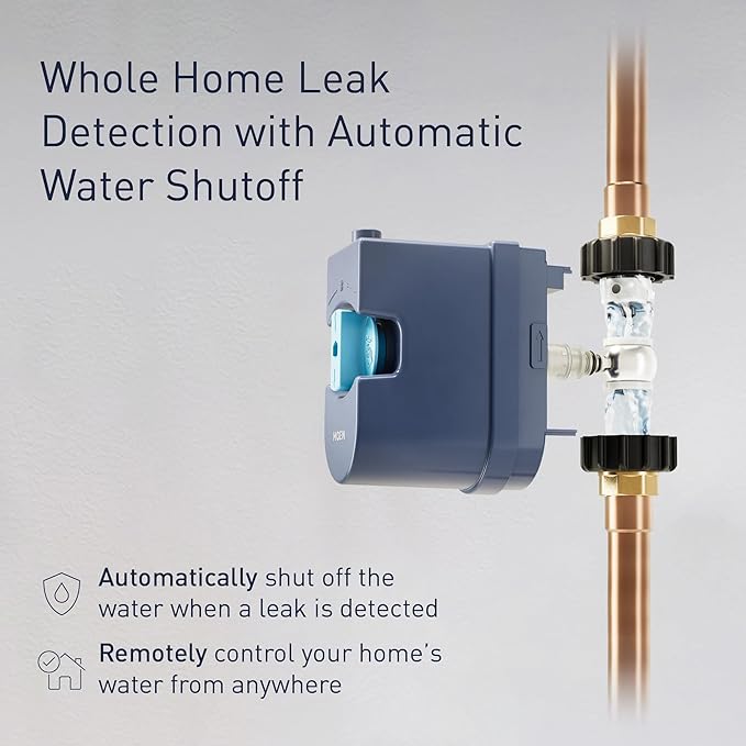 Flo by Moen 1-1/4-Inch Smart Water Shutoff with Smart Water Detector, 1-Pack