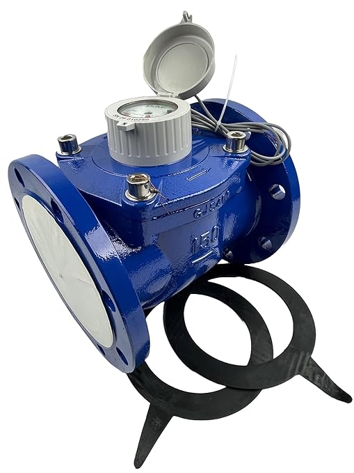 DAE WP-800nm 8" Lead Free Woltmann Helix Water Meter, Pulse Output, Cubic Meter