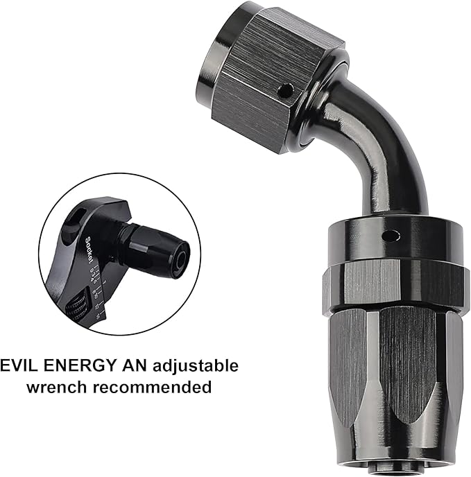 EVIL ENERGY 10AN Hose End Fitting 60 Degree Swivel for CPE Braided Fuel Hose Black