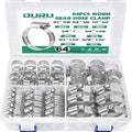 64PCS Hose Clamps Stainless Steel Assortment Adjustable 1/4"-1-1/2"(6-38mm) Worm Gear Hose Clamp, Heavy Duty Metal Small Hose Clamps for Automotive, Pipe, Radiator Plumbing, Fuel Line