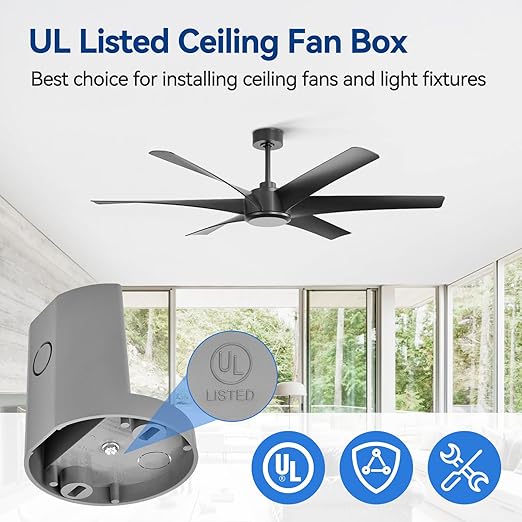 Ceiling Fan Box, PVC, 12 Cubic Inch, UL Listed, 12 Pack