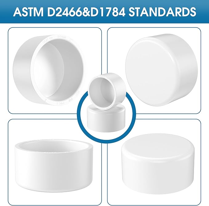 1" PVC Pipe End Cap Fitting, 30PCS SCH40 Furniture Grade PVC Pipe Cap Plug Adapter, White Pipe Slip End Caps Sockets for Built Furniture DIY Garden Shelf