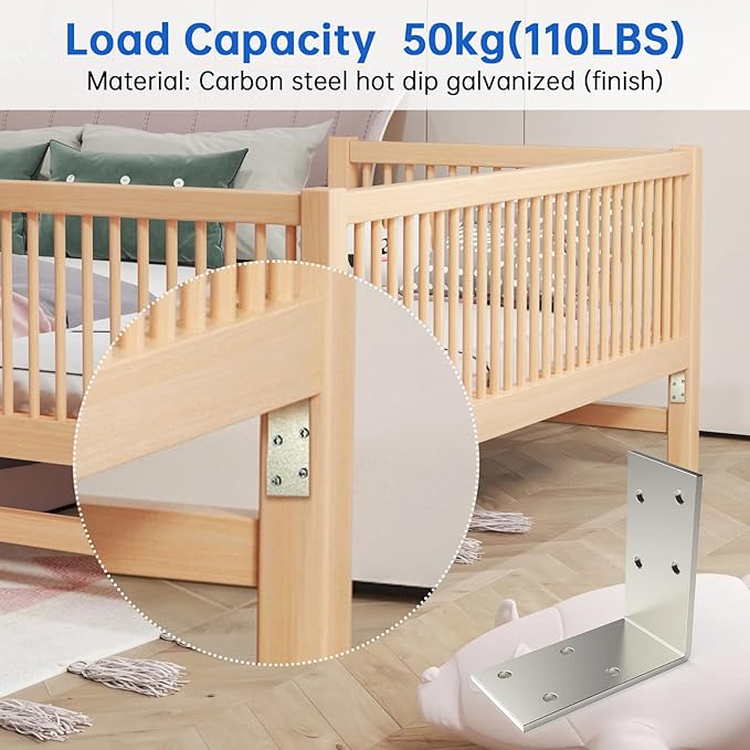 (8PCS) L Brackets Heavy Duty,90 Degree Angle Bracket,Galvanized Corner Brace, Angle Iron,for Wood 90 Degree L Shape Bracket,3"x3"Metal Angle Shelf for Wood Beams Framing Fence