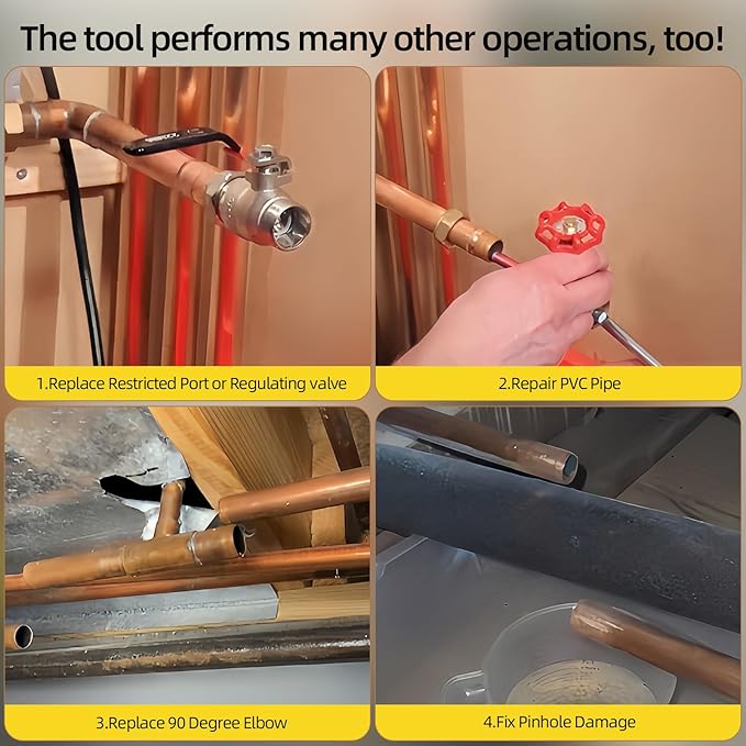 Plumbing Plug Tool, Water Stopper for Pipes 2" PVC Copper Steel Pipe, expansion range 4.5 to 5cm, No Draining Needed Fast Leak Repair up to 65 PSI, with replacement gaskets nuts EPDM Kit