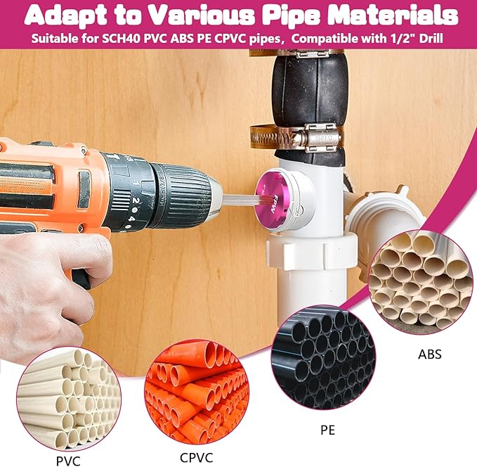 Original Design Patent Triple Inserts 1/2 Inch PVC Pipe Reamer, PVC Fitting Saver, Pipe Tools for Schedule 40