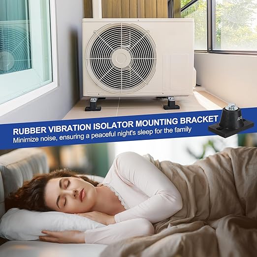 PATIKIL Rubber Vibration Isolator Mounting Bracket 60kg / 132lb Load Bearing, 2 Pack Machine Shock Absorber for Mini Split HVAC Air Conditioner Condenser (3.8 x 2.3 x 2")
