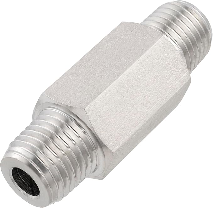 Yoebor 304 Stainless Steel Detachable Check Valve One Way Non-Return Valve for Water Oil Gas, 1pc (Mnpt x Mnpt, 1/4"-316)