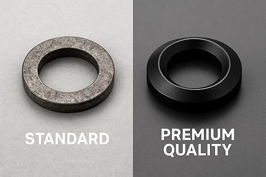 1/2 x 28 Crush Washer 5 Pack Black Steel Precision Spacers Anti Corrosion for Threaded Platforms Fits 1/2x28 1/2 28 0.5x28 14mm Threads Machined for Secure Alignment Durable Conical Design